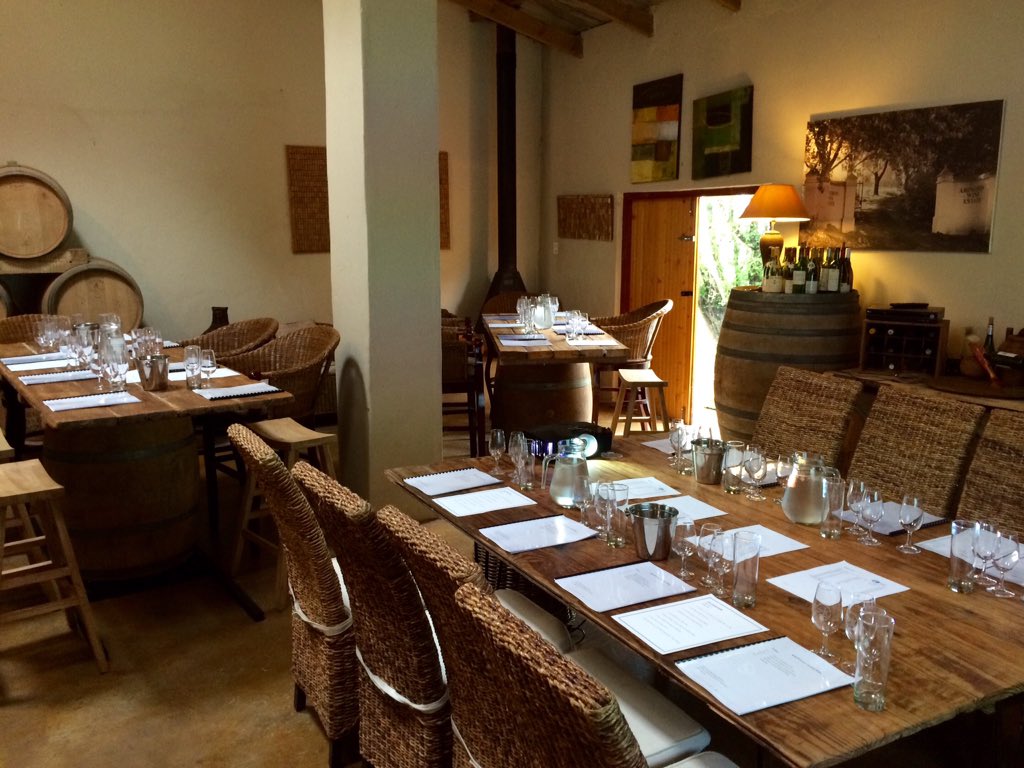 All set for a full WSET class! 20 students from 1000 Hills Chef School joining us today