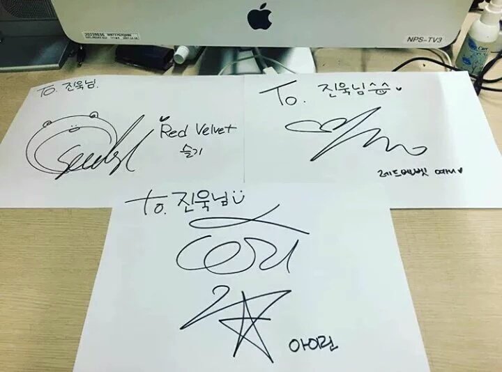 PHOTO🍰 160309 레드벨벳 Irene, Seulgi& Yeri - Signature for