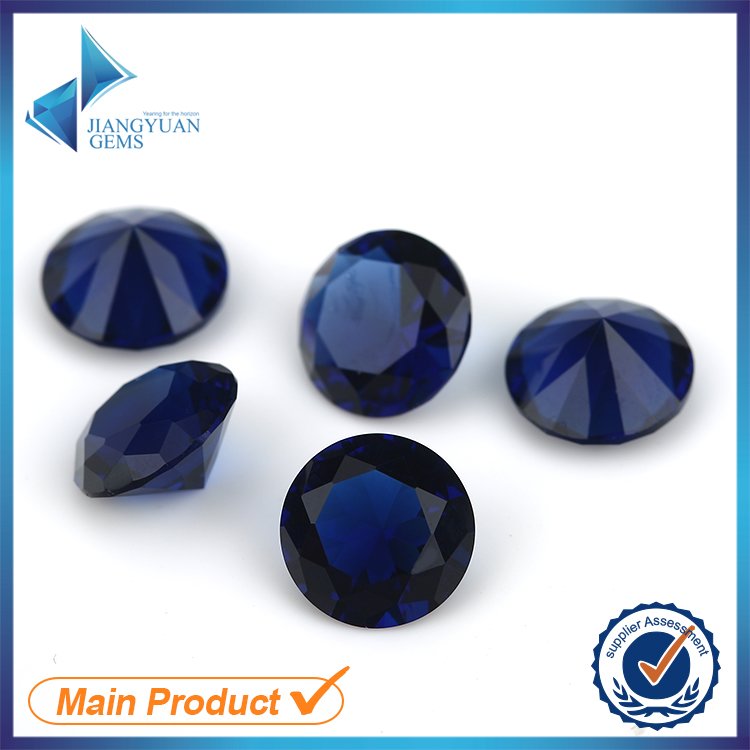 jy-gem.com/gground/glass-… Blue glass gemstone 5mm round cut stone for jewelry