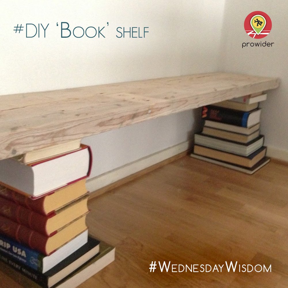 pro_wider's tweet photo. #DIY 'Book' shelf. Use #books to create a #shelf to add #character to your #living space.
#WednesdayWisdom
#Prowider https://t.co/d5W39TMYlw