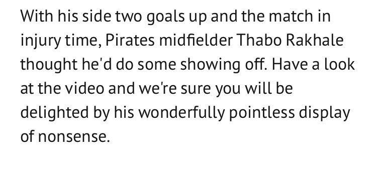 LwandleMkh_'s tweet photo. Congratulations Thabo Rakhale you made it to the UK newspapers with your ridiculous pointless tricks 😂 @robertmarawa https://t.co/Ib9Ai9w7qY