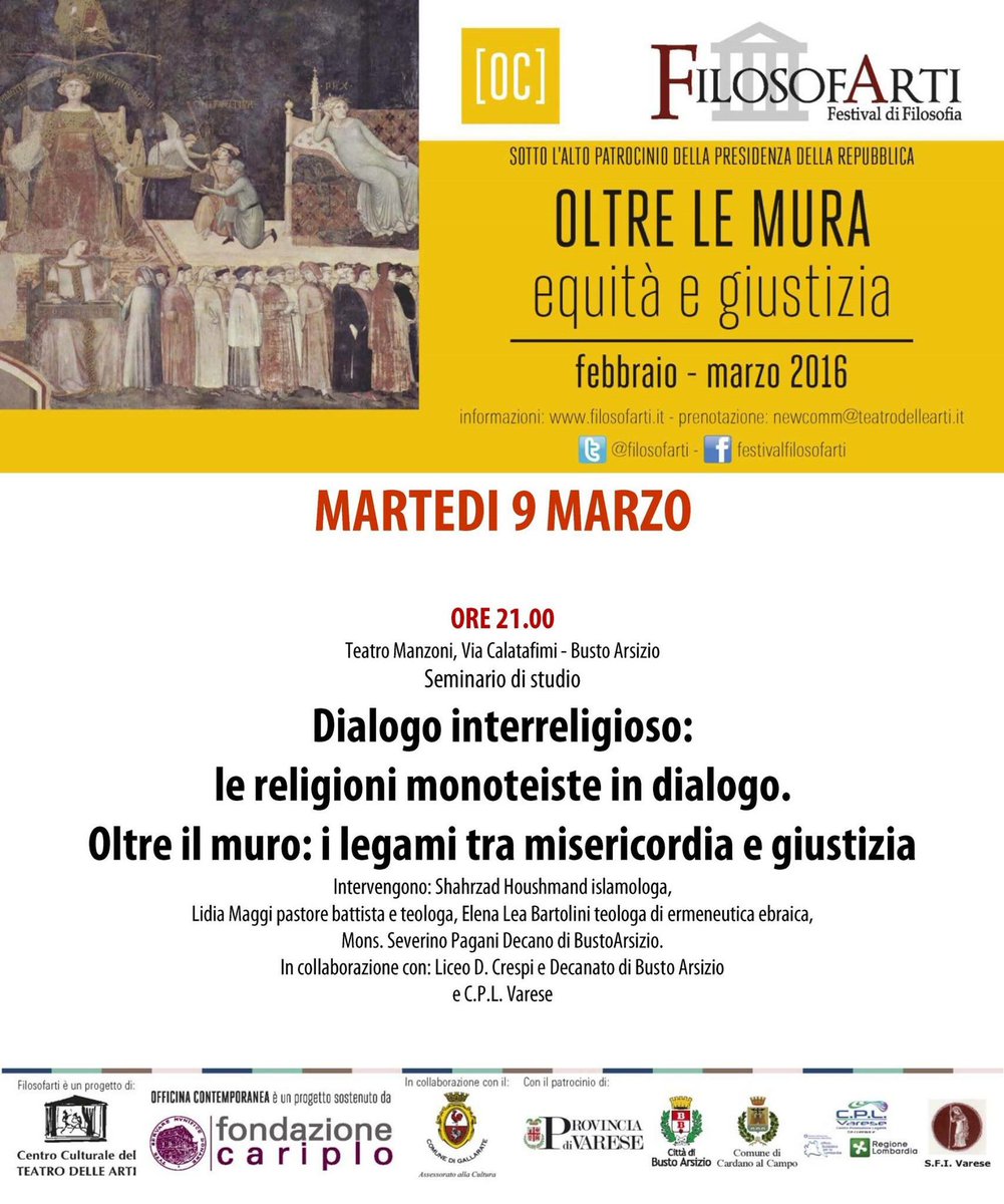 filosofarti's tweet photo. Ecco il programma dell'ultima giornata di #Filosofarti2016 @OfficinaCont @twittfilosofici https://t.co/w9PMek8dwW