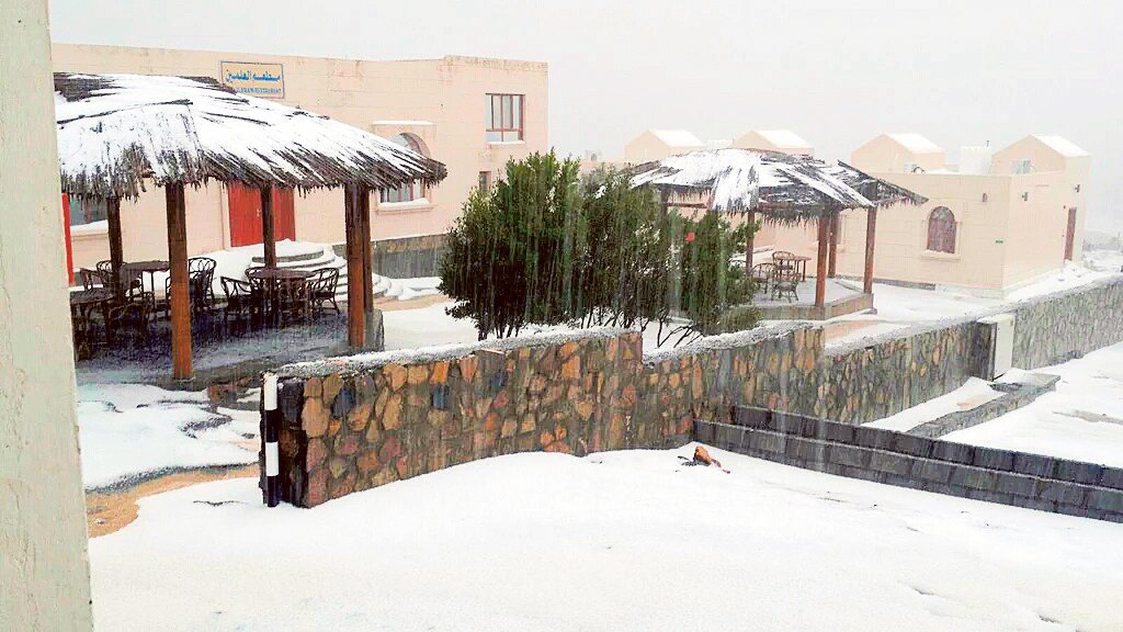 Rain in UAE and snow in Oman. Blanket of snow covers Oman’s Jebel Shams and Jebel Al Akhdar