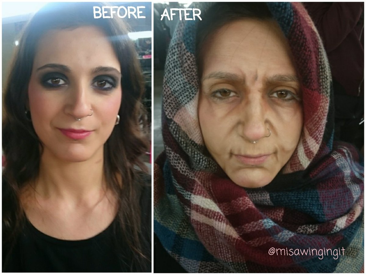 MisaWingingIt's tweet photo. Theatrical aging makeup #agingmakeup #artisticmakeup #makeupartist https://t.co/YpqWAgY3Zh