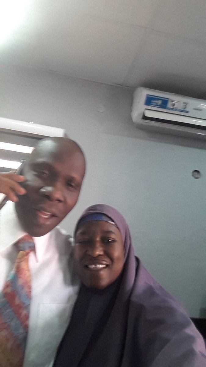 AishaYesufu's tweet photo. In my husband's office for the lunch I invited myself to. If they don't invite you, invite yourself 
#HappyMarriage https://t.co/Clw8dBOX9x