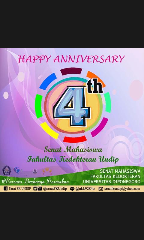 Selamat ulang tahun yg ke-4 SM FK Undip. Makin jaya kedepannya ya.. :)
#SenatReborn #BersatuBerkaryaBermakna