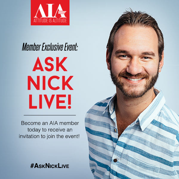 nickvujicic's tweet photo. “Don’t miss out! Register for #FREE today: https://t.co/EOJFJlbCKV” -@ATTisALT Team #AskNickLive https://t.co/gbtXQvAMJI