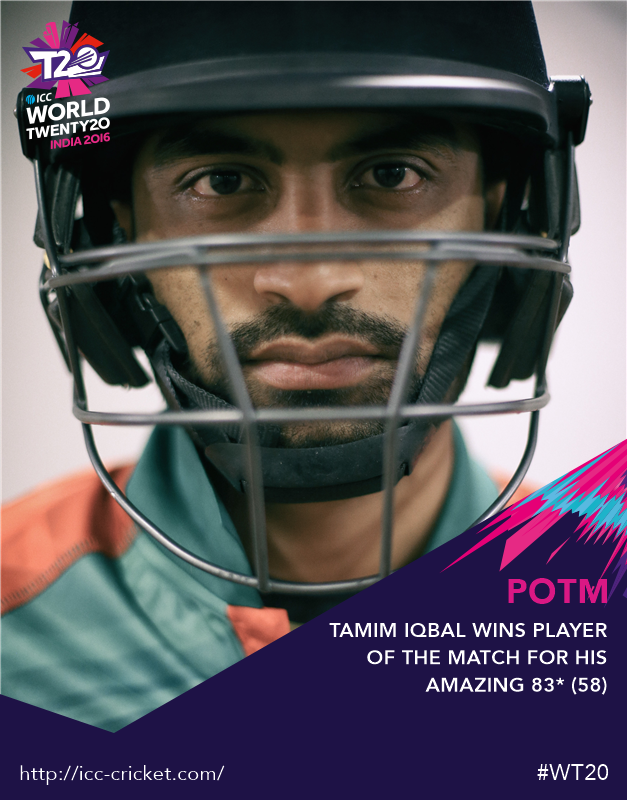 jhonadts's tweet photo. #BAN's @TamimOfficial28 is awarded a thoroughly deserved Player of the Match #BANvNET #WT20
https://t.co/sM7mESEIve