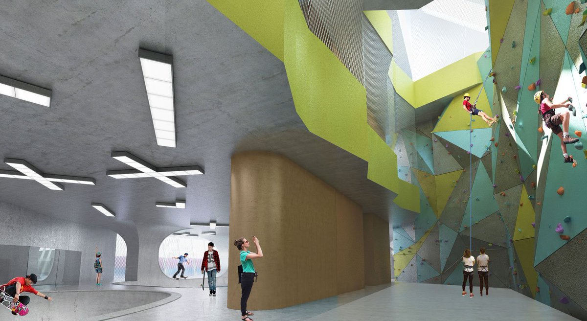 One of the tallest climbing walls in the UK wins planning #folkestone #skatepark #architecture #climbing