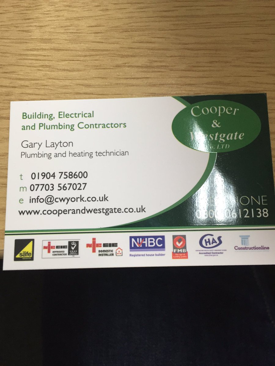 CandWYork's tweet photo. Thanks for our cards for our new plumber nice design, nice price and fast delivery! @YorkPrint https://t.co/GgdcafBx61