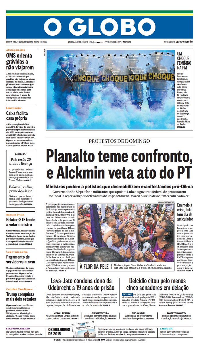 A capa desta quarta-feira. glo.bo/1ndZDzI