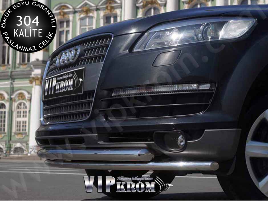 #Audi #Q7 Krom Ön Koruma Barı, 2005-2015,Paslanmaz Çelik,Tampon Altı Çift Borulu Koruma Barı
urun.gittigidiyor.com/otomobil-motor…