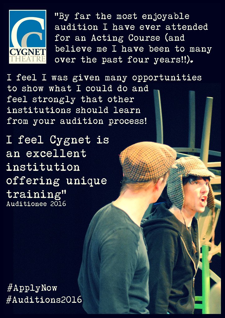 CygnetTheatreUK's tweet photo. @LongRoadCareers Very much looking forward to this. We'll be talking #Auditions #ActorTraining and #TouringWork https://t.co/Kp2pqQ7dQB