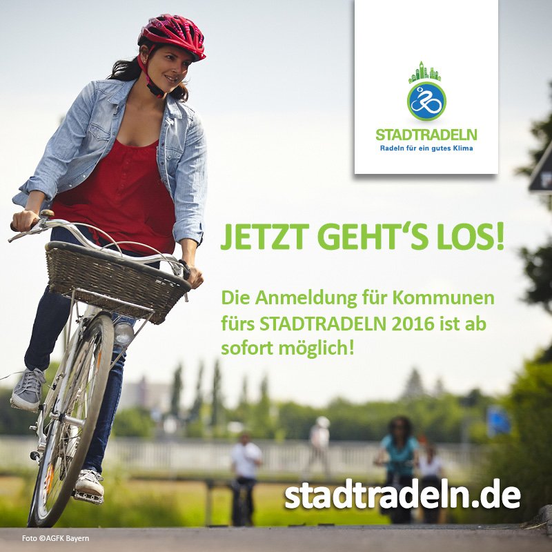 STADTRADELN's tweet photo. Ab heute können sich bis einschließlich September Kommunen zum #STADTRADELN 2016 anmelden: https://t.co/M0kaE2r1Nh https://t.co/hZX8eQyyKD