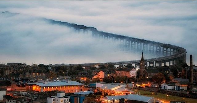 Wow! Even in the fog the Tay Bridge, taken from #Dundee, still looks magnificent! 📷 IG/funkmasterdoogan #IAD2016