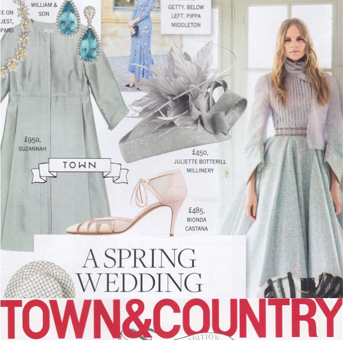 Thank you@townandcountry for featuring feather percher hat for 'what to wear to a spring wedding' love this addition