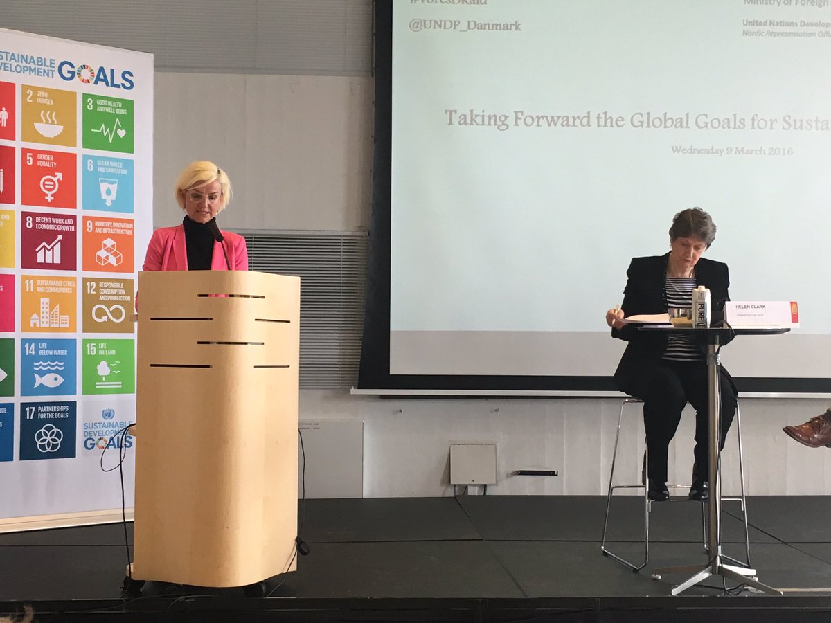 RavnP's tweet photo. #GlobalGoals are for everyone #DKgov will liaise close with @UN says @Ulla_Tornaes with @HelenClarkUNDP        DKaid https://t.co/IA6tVKeZrf