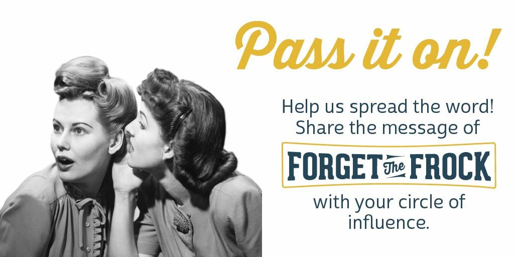 forgetthefrock's tweet photo. WE STILL NEED YOUR HELP in getting the word out! Help us do MORE by sharing the message of Forget the Frock. https://t.co/IFnDr3zvPP