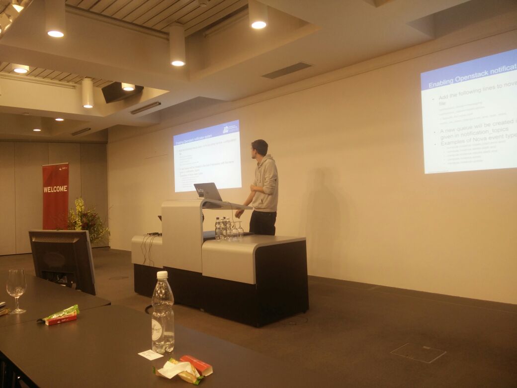 seanrmurphy's tweet image. .@brunograz blinding &apos;em with science @openstackch #openstackch @icc_lab