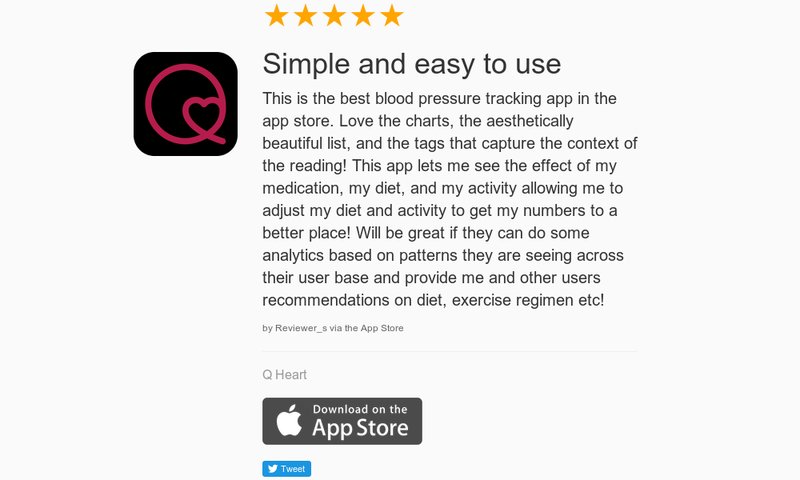 5 Star Review: "Simple and easy to use: This is the best blood pressure tracking app in th…" launchkit.io/reviews/bcW5jQ…