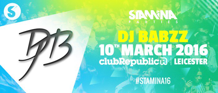 DJBabzz_'s tweet photo. Catch me DABBIN on Decks tomorrow at #Stamina16 💪🏾🎉 https://t.co/5XR09fmqPu