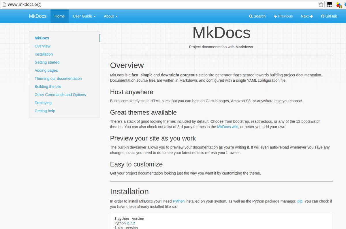 yussanid's tweet image. #mkdocs mkdocs.org, salah satu rekomendasi project documentation w md yang cepat dan ringan,  #sphink