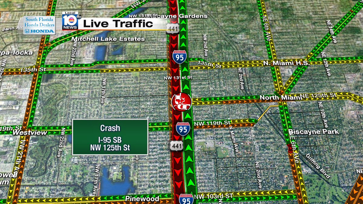 Crash on I-95 SB & NW 125th St #TRAFFIC #MIAMI https://t.co/gqrFmqIYdS