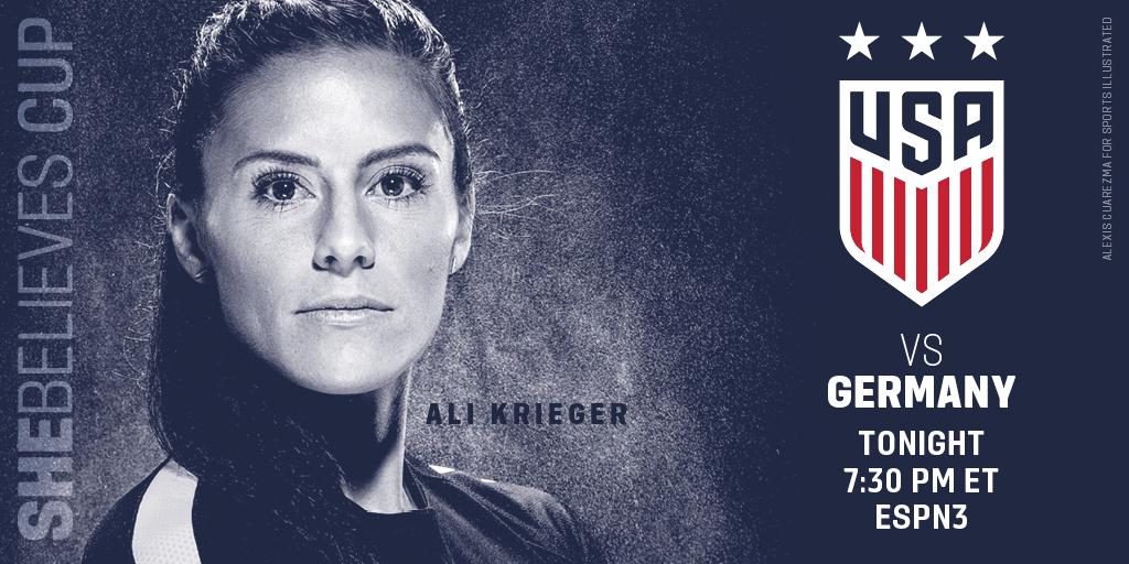 USWNT's tweet photo. It's GAMEDAY in SoFla. #USAvGER meet today for the 2016 #SheBelieves Cup title at FAU Stadium. 

7:30pm ET
@ESPN 3 https://t.co/Xxmzdgnr5x