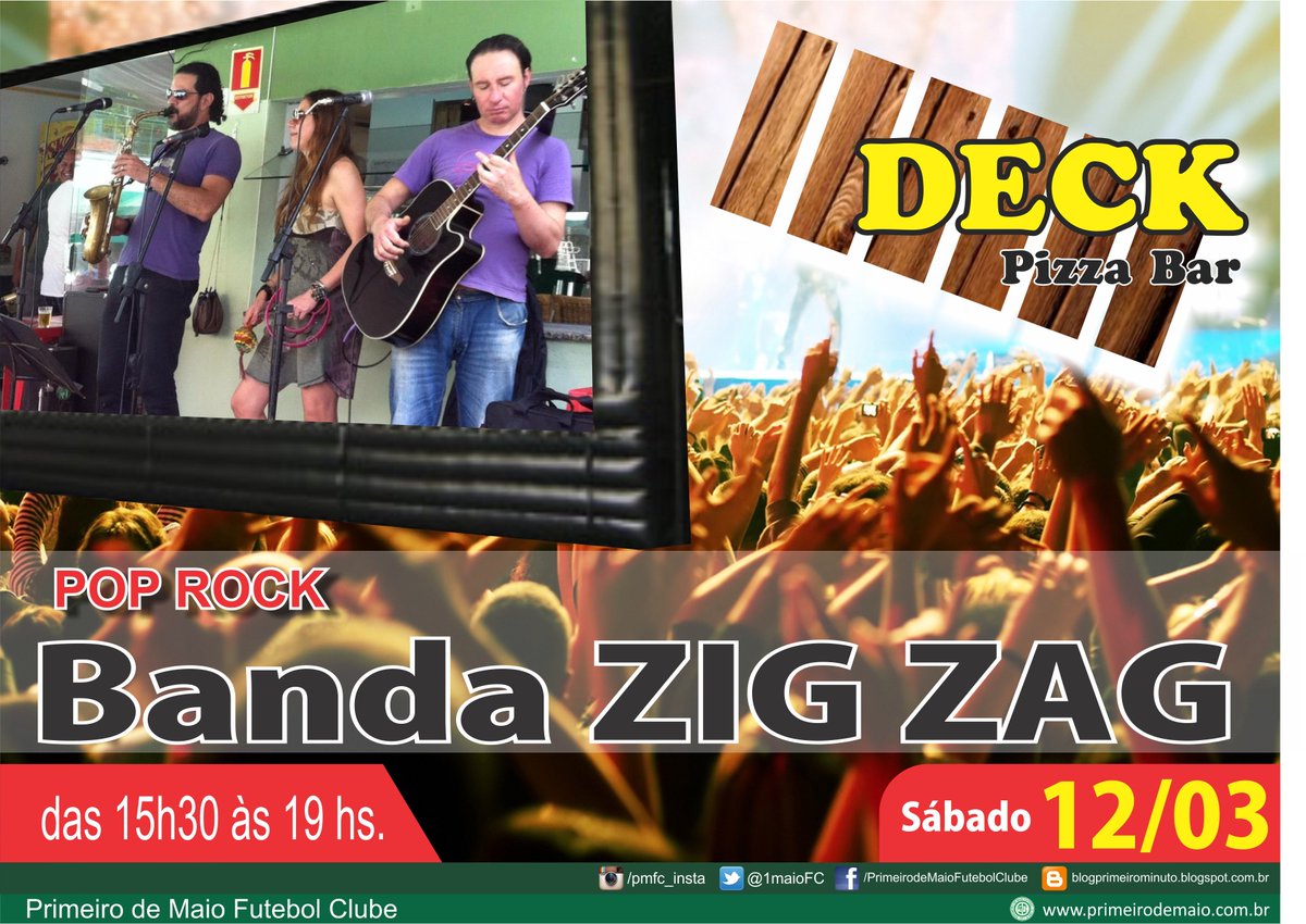 Sábado tem pop rock no Deck com a banda ZIG ZAG
