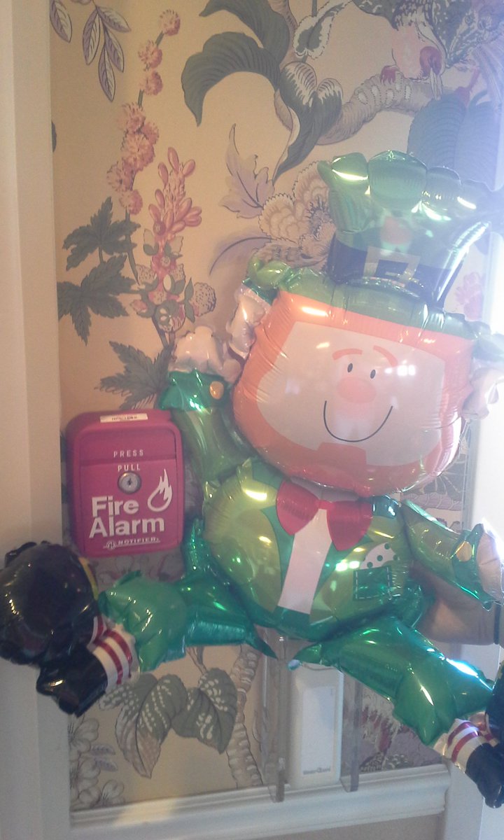 MillPondHC's tweet photo. Oh no! This crazy leprechaun is trying to pull the fire alarm! How are we going to keep him out of trouble? https://t.co/oOfygoMmN5