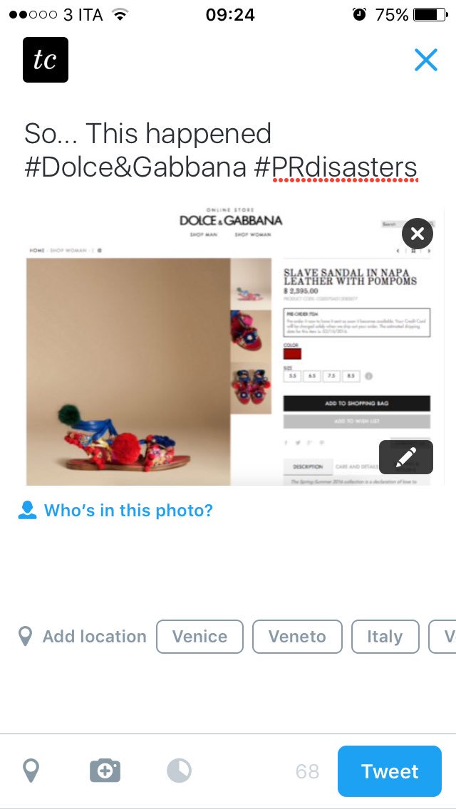 tradcreative's tweet image. So... This happened #Dolce&amp;amp;Gabbana #PRdisasters #importanceofsensecheck