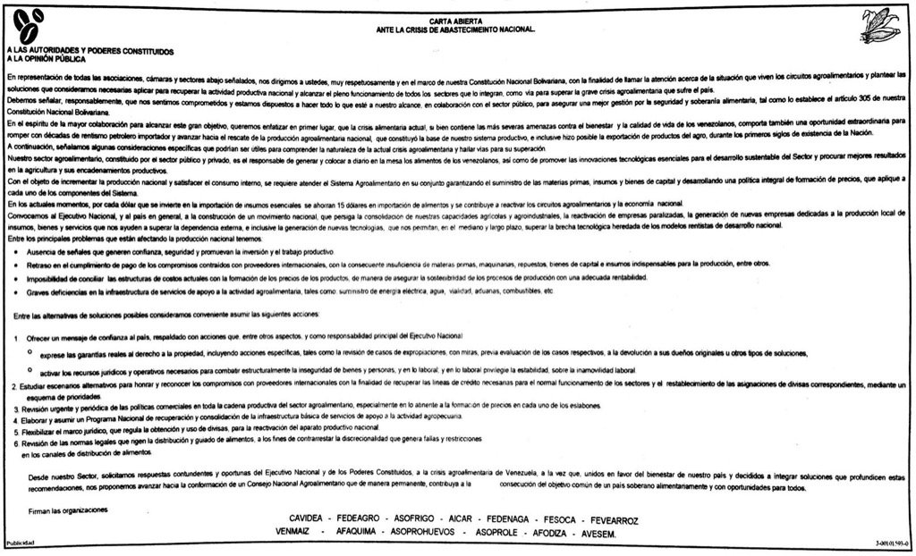 ppuglisi's tweet photo. Carta abierta ante crisis de abastecimiento importante la colaboración de todos para alcanzar la verdadera soberanía https://t.co/tx6djLRlL8