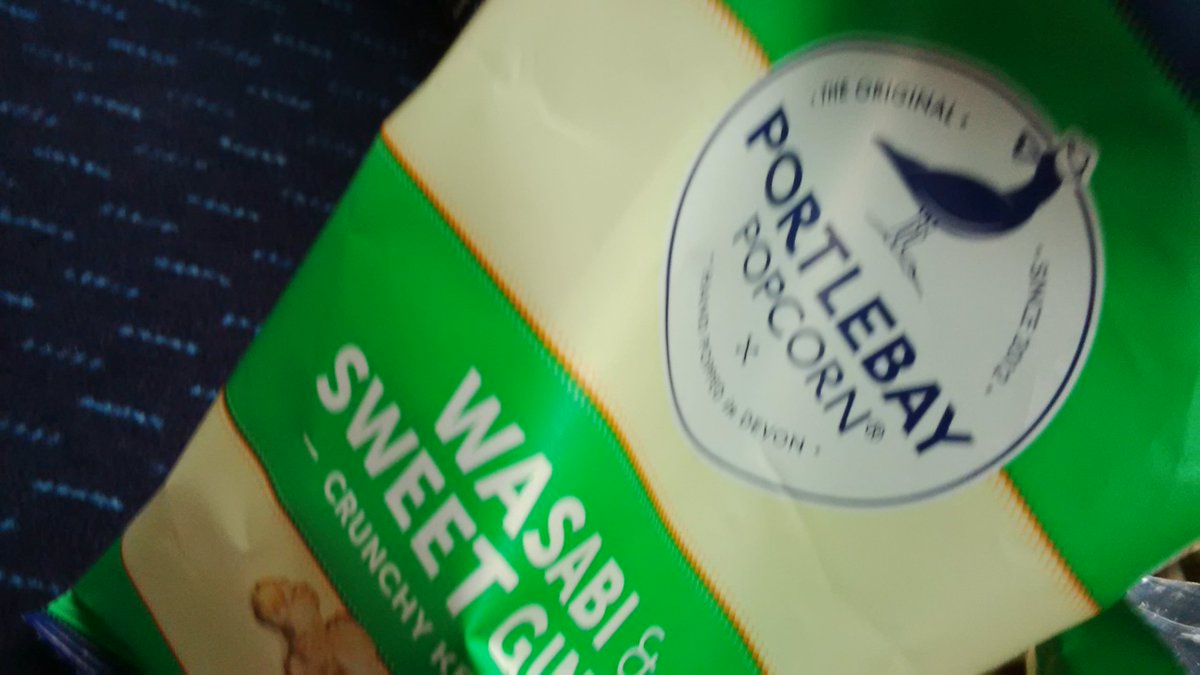 lindywildsmith's tweet photo. Yummy Wasabi n Ginger popcorn, thanks Jonty @Portlebay @Lovetheflavour @rawsw #DevonGFW @GWRHelp train to @Penzance https://t.co/8BfhLxmEFT