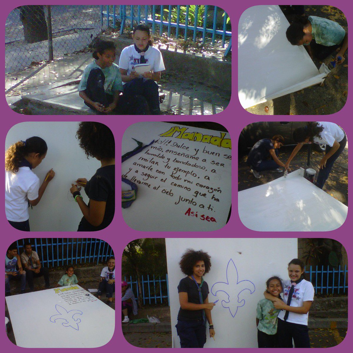 ScoutsKurenan's tweet photo. La Manada Fem GS Kurenan. Diseña una estupenda cartelera Scout en la Iglesia San Luis de Gonzaga - El Cafetal. https://t.co/DebBvDpcE5