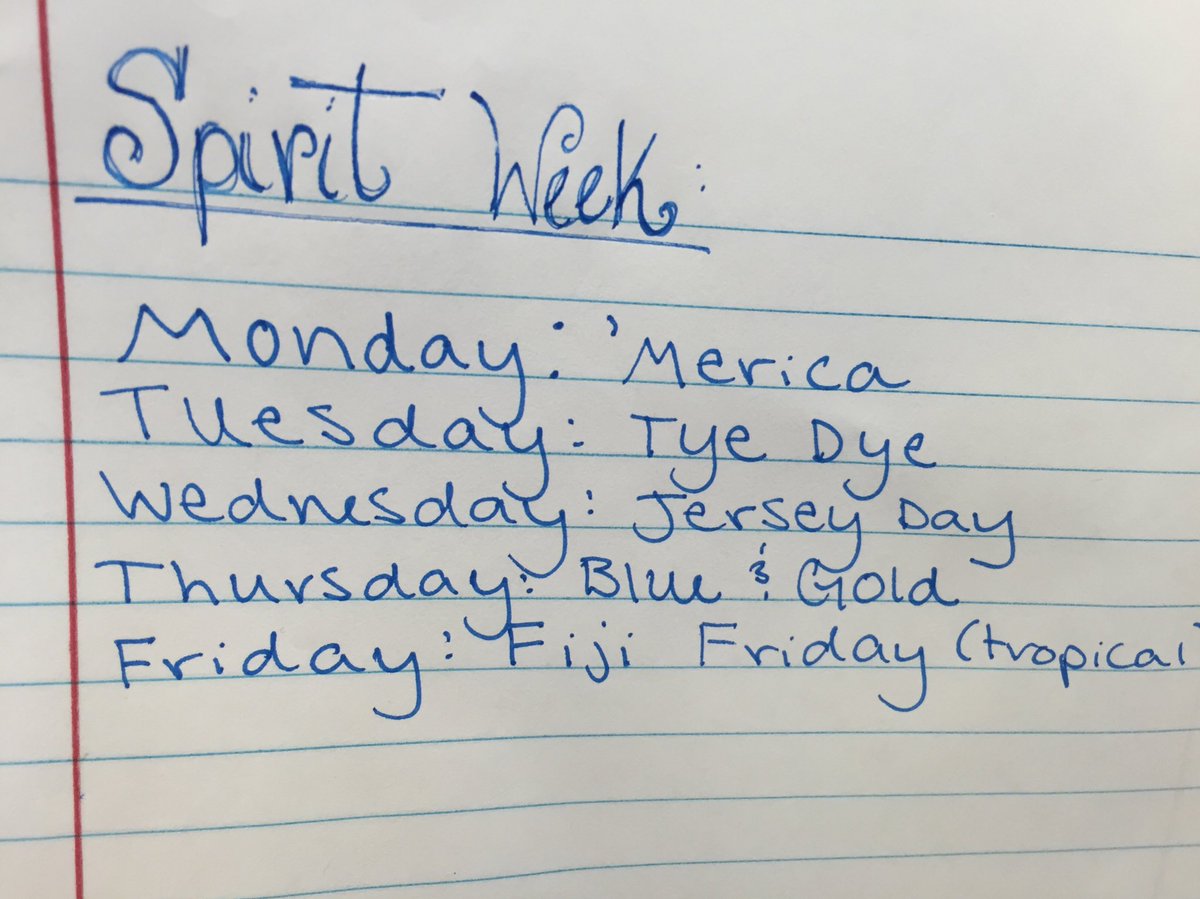 TCRStudentCoun1's tweet photo. CHECK IT OUTTT🔥🔥🔥 Spirit week will lead up to a🌴 tropical luau🌴 Friday night!!! Rt and spread the word https://t.co/4TJbKHMN1U