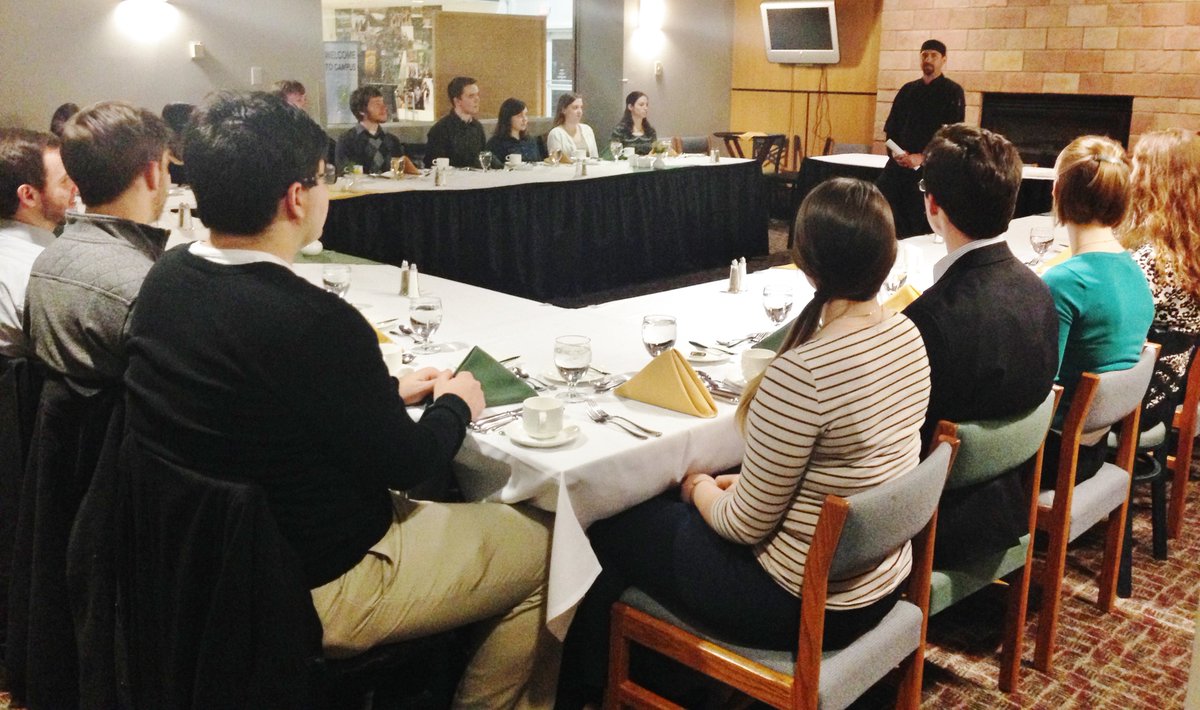 Juniors and Seniors enjoyed an Etiquette Dinner last night.  Good practice for future business meals!#ClarksonU