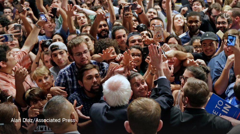 nytimes's tweet photo. Bernie Sanders’s win in Michigan probably won’t change the race https://t.co/URW18g5p4X https://t.co/72KF3PIVSt