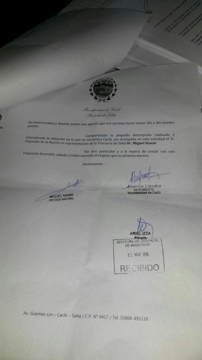 americoliendro's tweet photo. Presentación ante el Coordinador del Plan Belgrano José Cano pidiendo obras para Cachi. https://t.co/GtJNDxXhA2