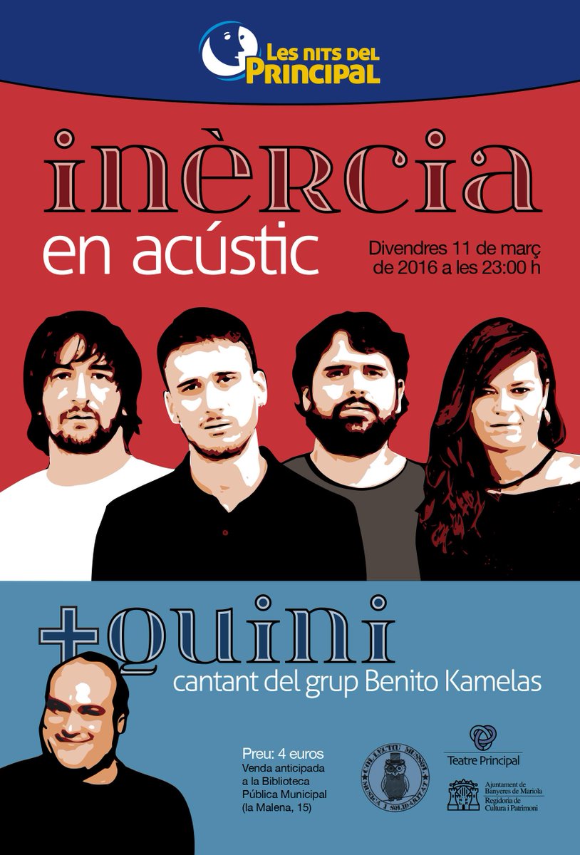 Lkzband's tweet photo. No us podeu pedre el concert acústic que donaran els col·legues de @inerciapv amb #Quini el divendres 11 a Banyeres! https://t.co/km0uWsIrUP
