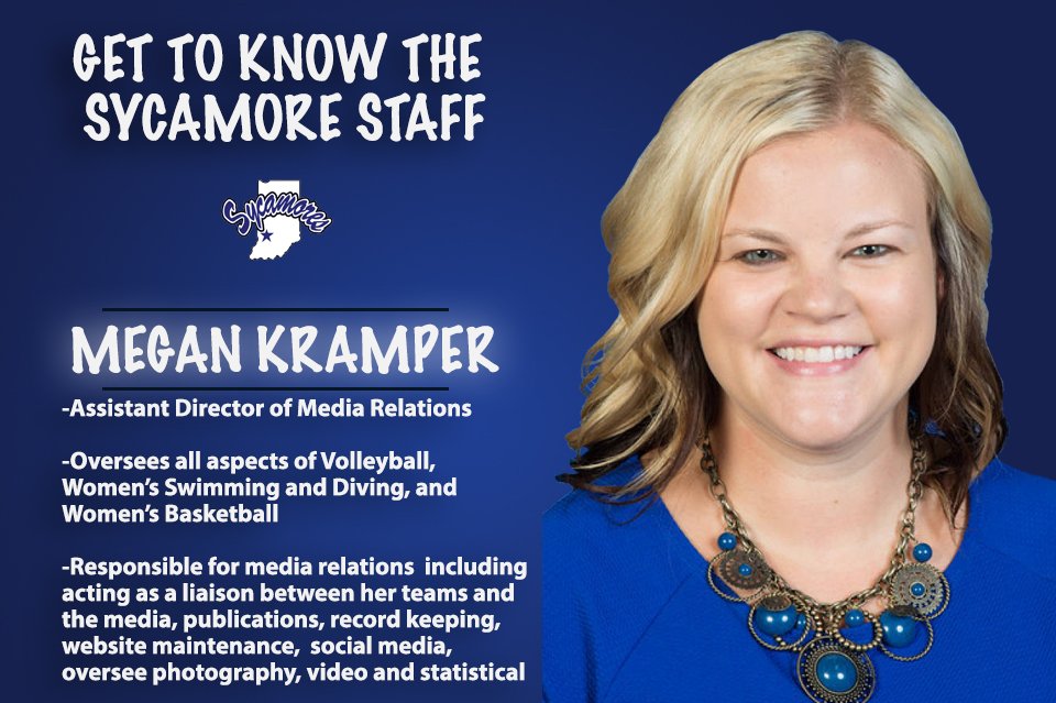 IndStAthletics's tweet photo. Get to know your Sycamore Staff Member of the Week featuring Sports Information Director Megan Kramper https://t.co/G29Wmrszqy