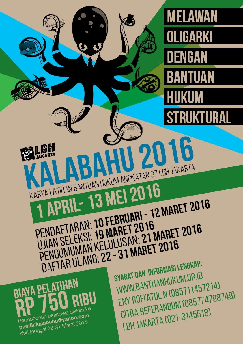 KALABAHU_LBHJKT's tweet photo. Halo @KPSFHUII ikut yuk #KALABAHU2016 pelatihan bantuan hukum dr @LBH_Jakarta cek infonya di https://t.co/YczokBCJm9 https://t.co/kFF6ji3XNN