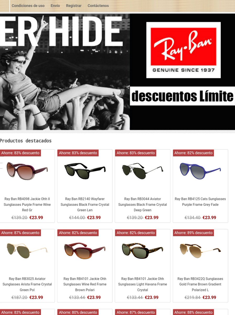 👀¿Descuentos de casi el 90% en tus 👓 de marca? Increíble (y lo sabes) #phishing Sólo quieren tus datos bancarios🔐