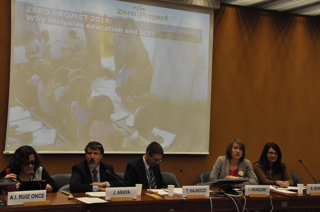 ZeroProjectorg's tweet photo. Ingrid Heindorf presented the #ZeroRep16 on #InclusiveEdu & #ICTs at the @UNGENEVA. More ▶︎ https://t.co/N5YcHSpfFR https://t.co/gXKcKPae7a