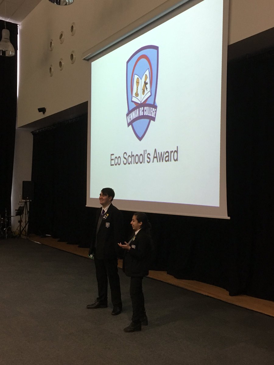 mcmcgheeea's tweet photo. Well done Ben and Sannah for excellent recycling assembly @NewmanRCCollege on behalf of Student Council https://t.co/yEdQmhTjqm