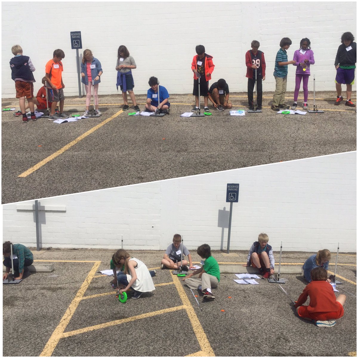 STARBASEAustin's tweet photo. After launching the rockets the #StFrancisWolves measure the distance and compare based on #Force vs #Mass. https://t.co/XAojs3eEaQ