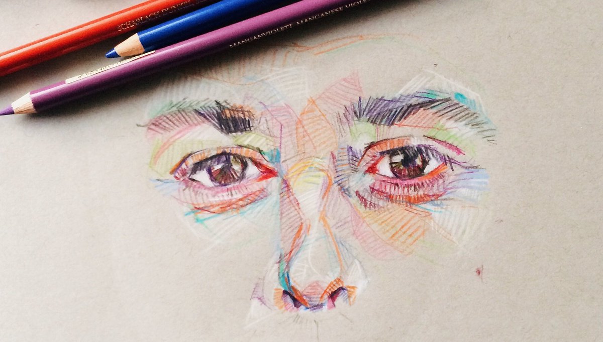 FaberCastell's tweet photo. Less is more! Artist Eric Ng (https://t.co/MQTjJ9lqVG) creates stunning portraits with just a few colourful lines! https://t.co/gQm02RUVIO