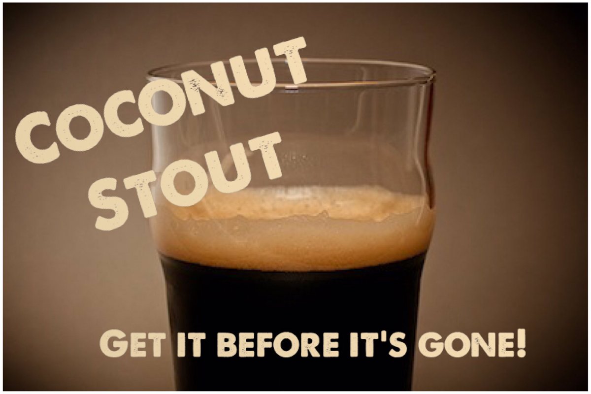 #FirkinWednesday is a Coconut Stout! It taps at 4pm &amp; <a href="/IGotZBratZ/">I GotZ BratZ</a> is the yummy food truck today.
