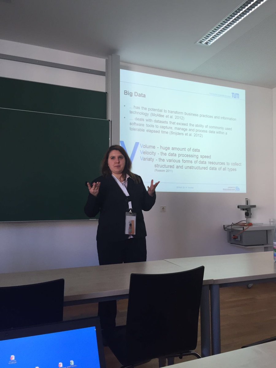 SAPUCCMUC's tweet photo. @SAPUCCMUC teammember Galina Baader talks about 'Teaching Big Data Analytics to IS Students' @mkwi2016 @SAP_UA #TUM https://t.co/sr2q2FPFTR
