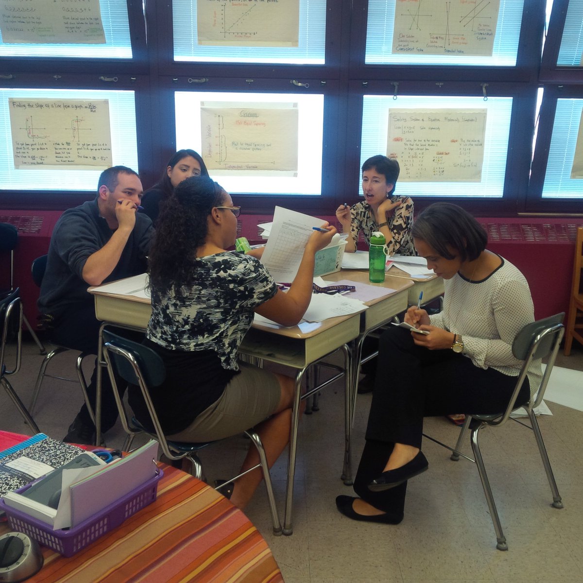 Ms_RiveraPolanc's tweet photo. Math Team Planning meetings with teachers from Entrada Academy and IS217 https://t.co/uCkXdL9KnR