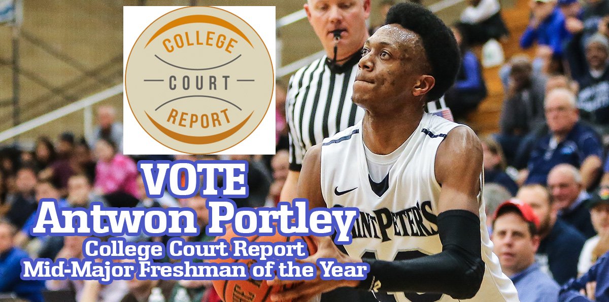 SPUAthletics's tweet photo. #SP_MBB VOTE Antwon Portley @CC_Report Mid-Major Freshman Of Year https://t.co/rhjSeJMW5t #flockup #letsgopeacocks https://t.co/xJK4tK34D0